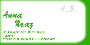 anna mraz business card